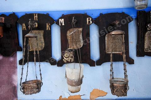 Intérieur de la synagogue du Kef. La synagogue est située dans l'ancien quartier juif du Kef qui comptait l'une des plus importante communauté juive de Tunisie.