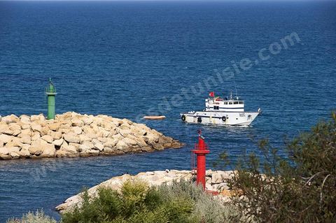 Bateau de pêche entrant au port de Hergla