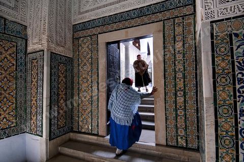 vestibule dans la Zaouia de Sidi Sahab ou mosquée du Barbier à Kairouan