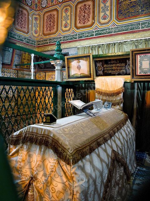 Tombeau de Abou Zama el-Balaoui, compagnon du prophète, dans la Zaouia de Sidi Sahab ou mosquée du Barbier à Kairouan