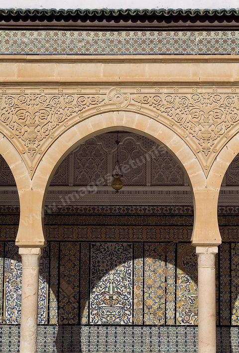 Patio dans la Zaouia de Sidi Sahab ou mosquée du Barbier à Kairouan