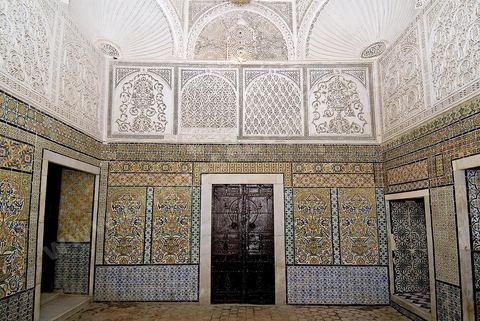 Vestibule de la zaouia sidi sahab ou mosquée du Barbier à Kairouan