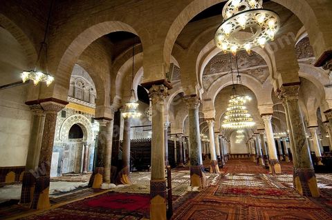 la salle des prières de la Grande Mosquée de Kairouan