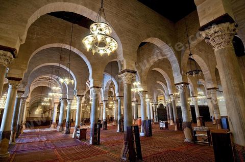 la salle des prières de la Grande Mosquée de Kairouan