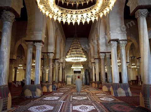 la salle des prières de la Grande Mosquée de Kairouan
