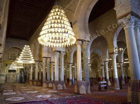 la salle des prières de la Grande Mosquée de Kairouan