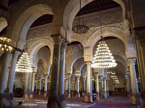 la salle des prières de la Grande Mosquée de Kairouan