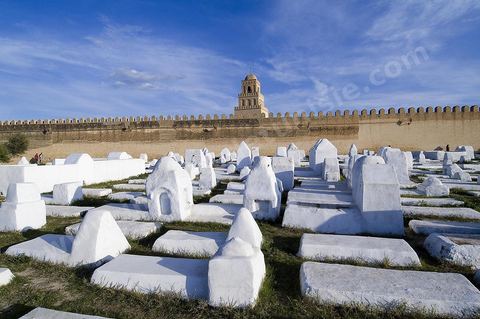 Cemetery, Enclosure, and Minaret of the Great Mosque of Kairouan