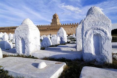 Cemetery, Enclosure, and Minaret of the Great Mosque of Kairouan