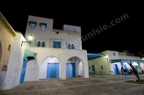 The Medina of Kairouan: an alleyway and a street scene at night