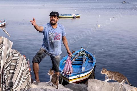 La corniche nord de la presqu'île a été aménagé en promenade, sur ce bord de mer, les mahdois viennent de rafraichir en fin de journée et les petits pêcheurs partent déposer et retiere leurs filets. La presqu'île de Mahdia est le coeur historique de la ville, avec la medina et à sa pointe le cimetière marin et le borj. La partie résidentielle, appellée Borj Erras, est un mélange de palais et de maisaons traditionnelle de pêcheurs. 