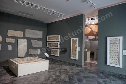 Salle des Mosaïque tombale chrétienne IV eme siècle ap J-.C - musée archéologique de Sousse dans la Kasbah située en haut de la medina de Sousse