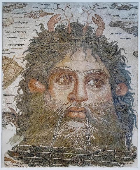 Mosaique du dieu Océan - musée archéologique de Sousse dans la Kasbah située en haut de la medina de Sousse