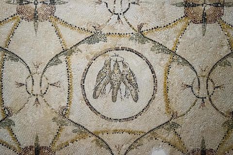 Nature morte ou xénia, mosaique - musée archéologique de Sousse dans la Kasbah située en haut de la medina de Sousse