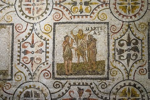 Mosaique des saisons et des mois, un calendrier illustré, El Djem, 186 x 273 cm - musée archéologique de Sousse dans la Kasbah située en haut de la medina de Sousse