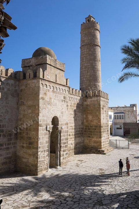 Vue exétrieure du Ribat de Sousse dans la medina. Sousse ou la perle du Sahel. 