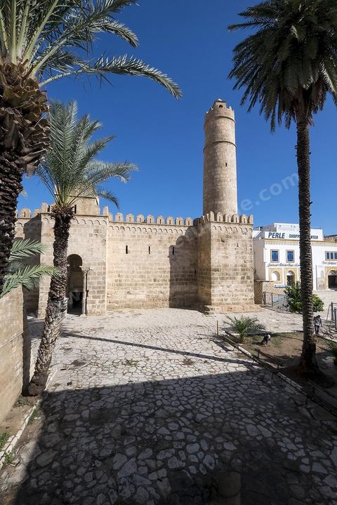 Vue exétrieure du Ribat de Sousse dans la medina. Sousse ou la perle du Sahel. 