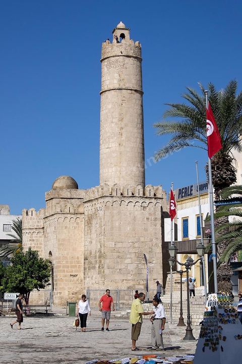 Façade extérieure du Ribat de Sousse ou la perle du Sahel. 
