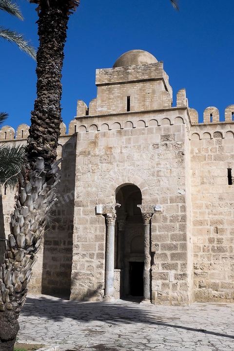 Façade extérieure du Ribat de Sousse ou la perle du Sahel. 