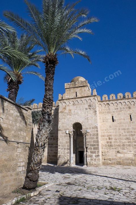 Façade extérieure du Ribat de Sousse ou la perle du Sahel. 
