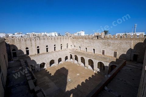 Vue de la cour intérieure du ribat de Sousse ou la perle du Sahel. 