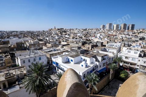 Vue générale de Sousse depuis le ribat. Sousse ou la perle du Sahel. 