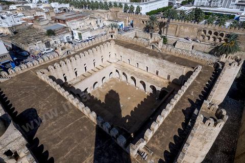 Vue de la cour intérieure du ribat de Sousse ou la perle du Sahel. 