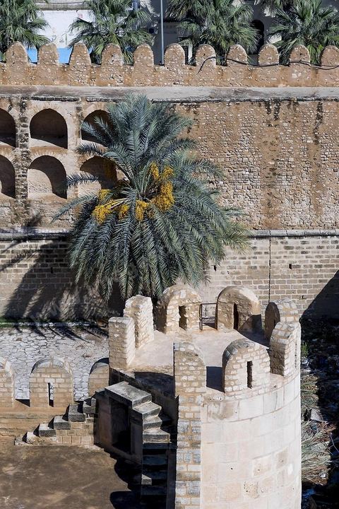 Vue sur Ribat et remparts de la medina de Sousse ou la perle du Sahel. 