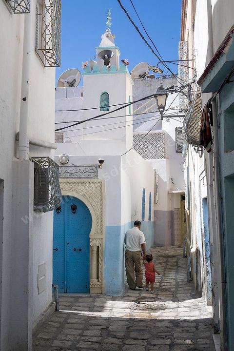 Ruelles de la medina de Sousse ou la perle du Sahel. 