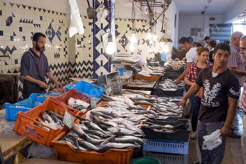 Marché central de la medina de Sousse ou la perle du Sahel. 