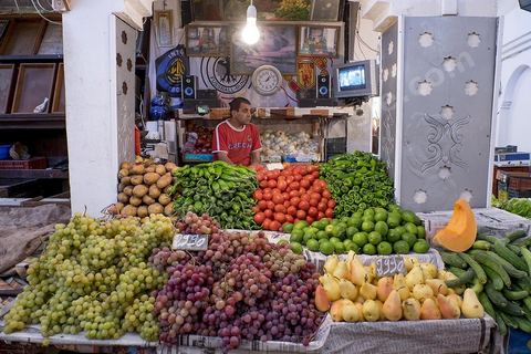 Marché central de la medina de Sousse ou la perle du Sahel. 