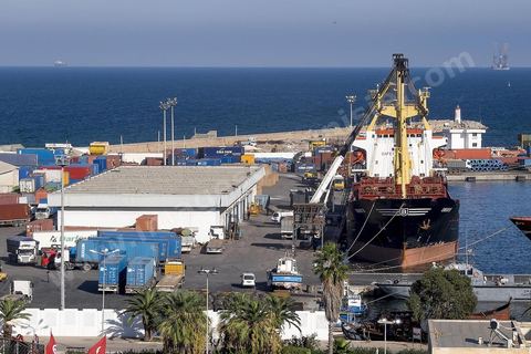 Vue sur le port de Sousse depuis le minaret du ribat. Sousse ou la perle du Sahel. 