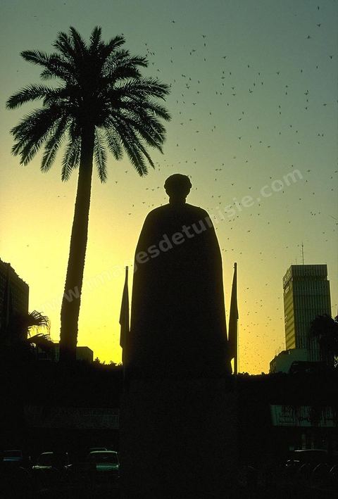 Statue of Ibn Khaldun at Independence Square in Tunis