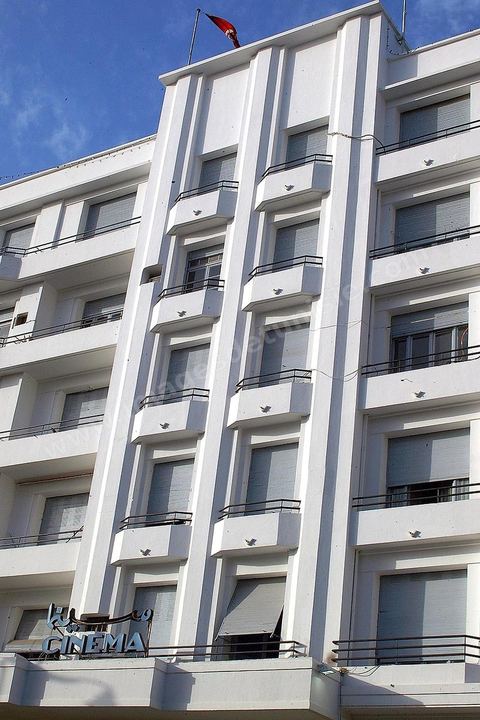 The European-style facade of the Le Colisée building on Habib Bourguiba Avenue in Tunis