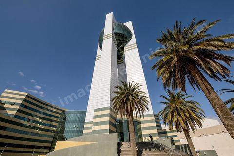 9 mars 2018 : Cité de la Culture à Tunis à quelques jours de son inauguration le 21 mars. Vue extérieure