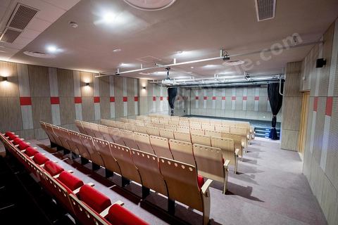 9 mars 2018 : Cité de la Culture à Tunis à quelques jours de son inauguration le 21 mars. Salle de cinéma