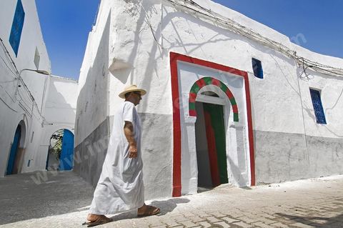 Hammam dasn une ruelle du quartier Halfaouine dans la medina de Tunis