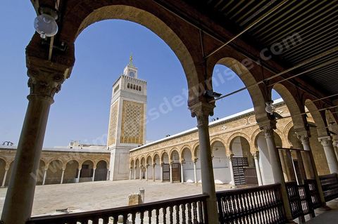The Great Mosque of Jamaa Ez Zitouna in the heart of the medina of Tunis