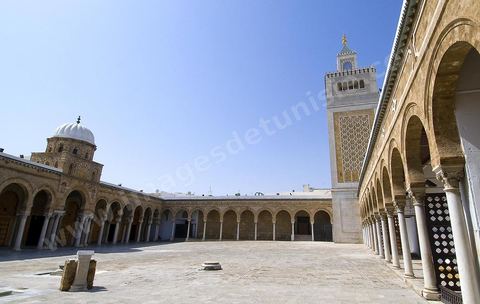 The Great Mosque of Jamaa Ez Zitouna in the heart of the medina of Tunis