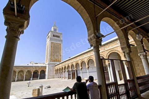 The Great Mosque of Jamaa Ez Zitouna in the heart of the medina of Tunis