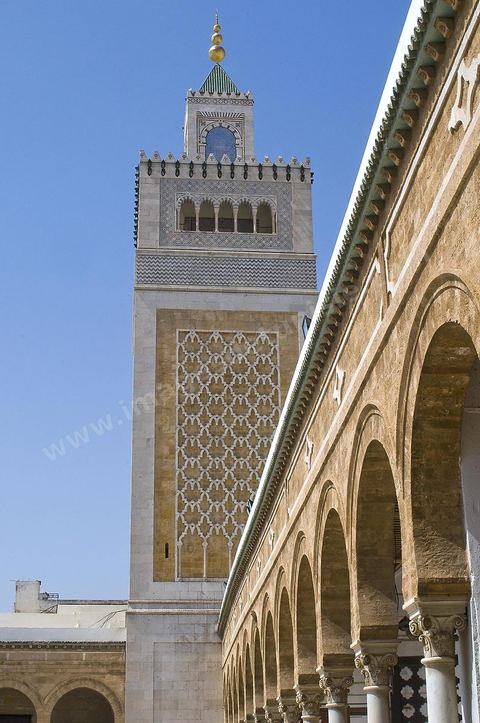 The Great Mosque of Jamaa Ez Zitouna in the heart of the medina of Tunis