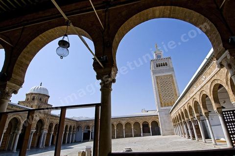 The Great Mosque of Jamaa Ez Zitouna in the heart of the medina of Tunis