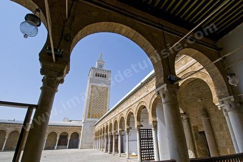 The Great Mosque of Jamaa Ez Zitouna in the heart of the medina of Tunis