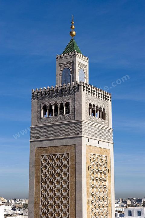 The Great Mosque of Jamaa Ez Zitouna in the heart of the medina of Tunis