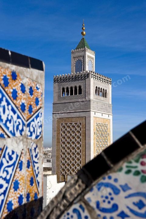 The Great Mosque of Jamaa Ez Zitouna in the heart of the medina of Tunis