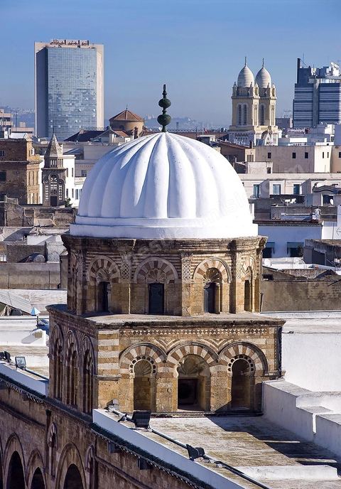 The Great Mosque of Jamaa Ez Zitouna in the heart of the medina of Tunis