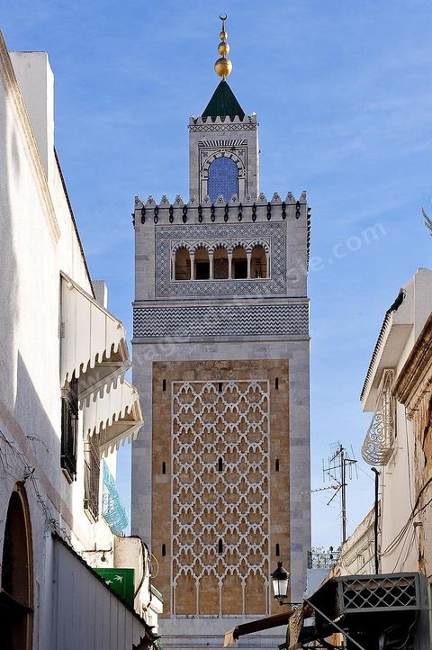 The Great Mosque of Jamaa Ez Zitouna in the heart of the medina of Tunis