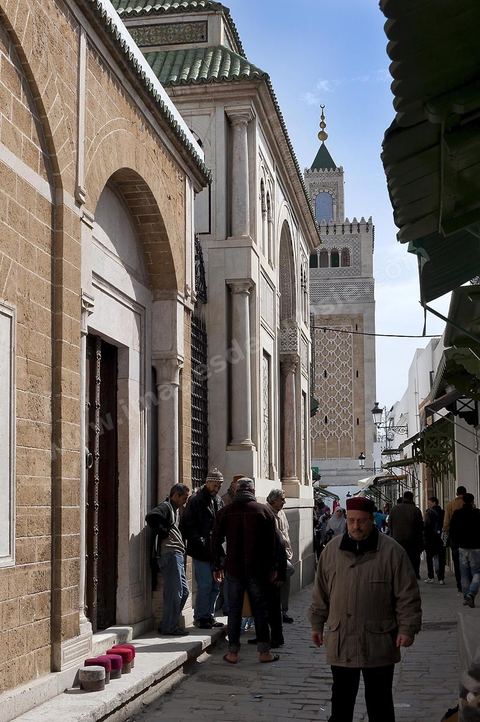 The Great Mosque of Jamaa Ez Zitouna in the heart of the medina of Tunis