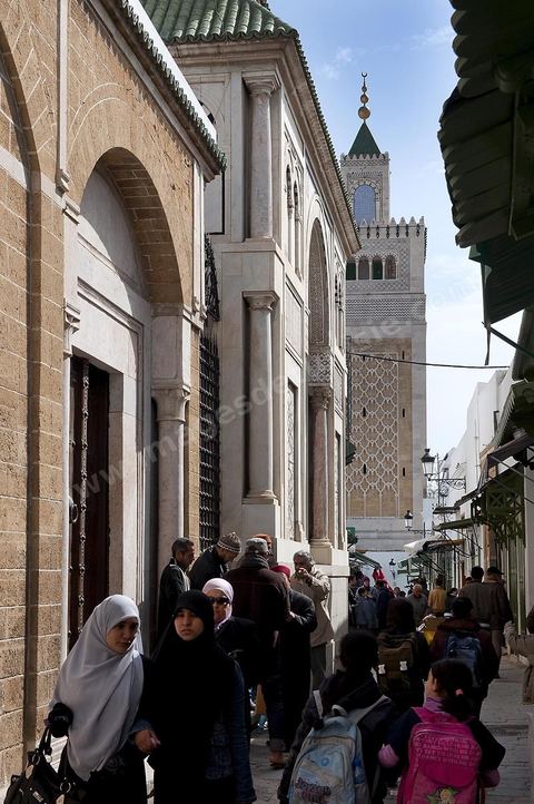 The Great Mosque of Jamaa Ez Zitouna in the heart of the medina of Tunis