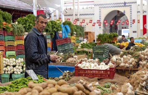 Le marché central de Tunis, marché aux légumes, poissons, fromages, boucheries et épiceries fines